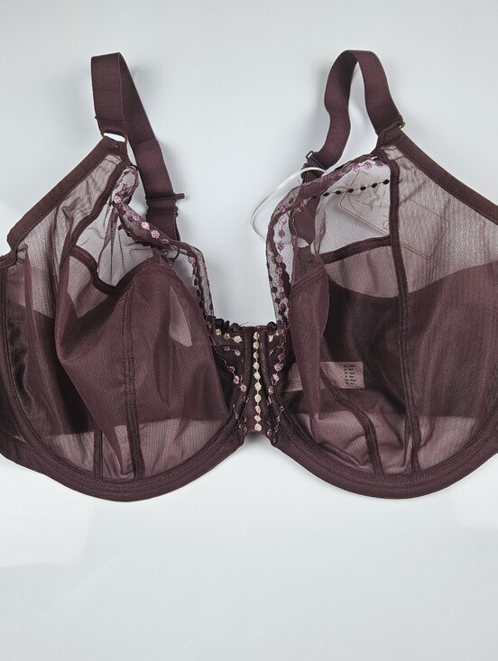 Elomi Other - Elomi Matilda Sugerplum Plunge Mesh  Sheer Underwire Bra NWT Size 42J